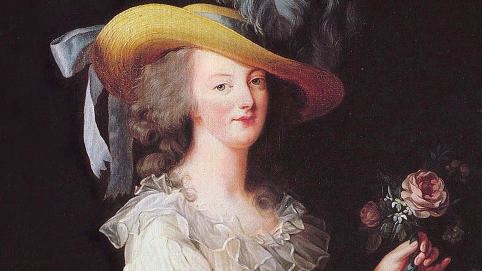 The picture is a painting of the French queen Marie Antoinette.